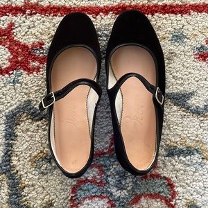 JCrew velvet Mary Janes